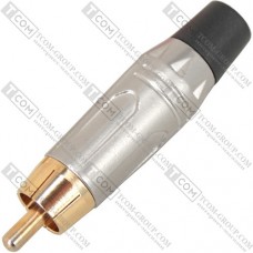 Штекер RCA серебристый металл. корпус, gold, чёрный
