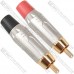 Штекер RCA серебристый металл. корпус, gold, красный