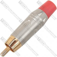 Штекер RCA серебристый металл. корпус, gold, красный