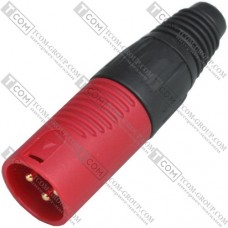 Штекер CANON (XLR) 3pin, под шнур, красный корпус