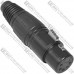 Гнездо XLR 5pin, под шнур, корпус металл, чёрное
