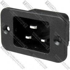 Штекер сетевой Daier AC-06C, 3pin, монтажный, корпус пластик