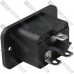 Штекер мережевий Daier AC-06C, 3pin, монтажний, корпус пластик