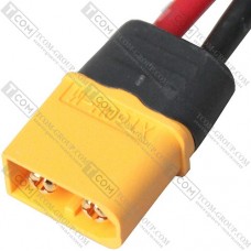 Штекер питания Amass XT60H(M), 2-х. контактный, с кабелем 14AWG, 0.1м