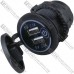 Гнездо USB двойное 5V 2,1A с кнопкой, Daier, синяя подсветка, врезное