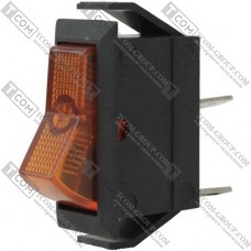 Переключатель узкий IRS-101-1С ON-OFF, 2pin, 15A, 220V, желтый