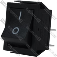 Переключатель широкий с подсветкой IRS-201-1С (ON-OFF) TCOM, 4pin, 15A, 220V, чёрный