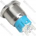 Кнопка антивандальная 19мм с подсветкой, с фиксацией, OFF-ON, 220V, выводы под пайку