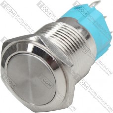 Кнопка антивандальная 19мм с фиксацией OFF-ON, 220V, выводы под пайку