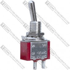 Тумблер Daier MTS-101 червоний, 2pin, ON-OFF, 3A 250V, пайка