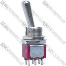 Тумблер Daier MTS-203-L1, 6pin, ON-OFF-ON, solder terminal, велика рукоятка