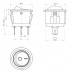 Переключатель Daier KCD1-5-101N с подсветкой, ON-OFF, 3pin, 6A 250V, красный