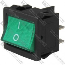 Переключатель Daier KCD1-6-201N, с подсветкой, ON-OFF, 4pin, 6A 250V, зелёный