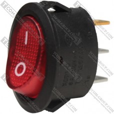 Переключатель Daier KCD1-9-101N, с подсветкой, ON-OFF, 3pin, 6A 250V, красный