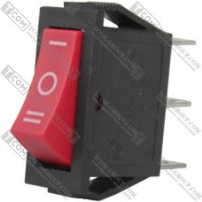 Переключатель Daier KCD3-103 RD, ON-OFF-ON, 3pin, 15A 250V, красный