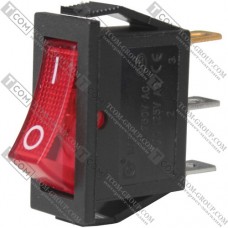 Переключатель Daier KCD3-101N, с подсветкой, ON-OFF, 3pin, 15A 250V, красный