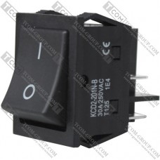 Переключатель Daier KCD2-201-B, ON-OFF, 4pin, 30A 250V, чёрный