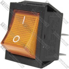 Переключатель Daier KCD2-201N, с подсветкой, ON-OFF, 4pin, 15A 250V, жёлтый