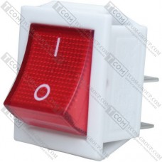 Переключатель Daier KCD2-201N, с подсветкой, ON-OFF, 4pin, 15A 250V, красный, белый корпус