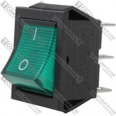Переключатель Daier KCD2-202N, с подсветкой, ON-ON, 6pin, 15A 250V, зелёный