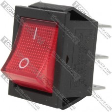 Переключатель Daier KCD2-202N, с подсветкой, ON-ON, 6pin, 15A 250V, красный