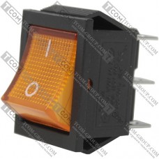 Переключатель Daier KCD2-202N, с подсветкой, ON-ON, 6pin, 15A 250V, жёлтый