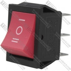 Переключатель Daier KCD2-203, ON-OFF-ON, 6pin, 15A 250V, красный