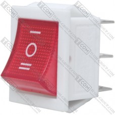 Переключатель Daier KCD2-203N, с подсветкой, ON-OFF-ON, 6pin, 15A 250V, красный, белый корпус
