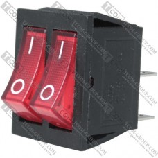 Переключатель Daier KCD2-2101 двойной, ON-OFF, 4pin, 15A 250V, красный