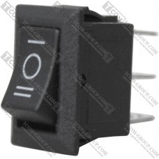Переключатель малый Daier KCD5-103 BK, ON-OFF-ON, 3pin, 3A 250V, чёрный