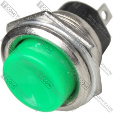 Кнопка Daier DS-212, OFF-(ON), 2pin, 3A 250V, зелёная