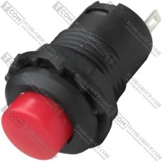Кнопка Daier DS-227 RD, OFF-(ON), 2pin, 1A 250V, красная