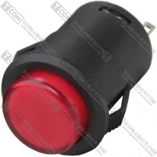Кнопка Daier R16-503BD-K RD, OFF-(ON), с подсветкой, 4pin, 3A 250V, красная