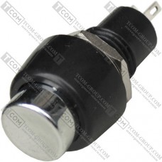 Кнопка Daier DS-451 CH, OFF-(ON), 2pin, 1A 250V, хром