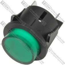 Кнопка Daier PS-18-16N-2, с подсветкой, ON-OFF, 4pin, 16A 250V, зелёная