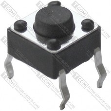 Тактова кнопка KFC-A06-4.3, OFF-(ON), 4pin, 6х6х4.3мм, SMD