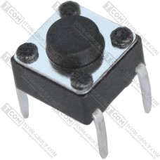 Тактовая кнопка KFC-A06T-4.3, OFF-(ON), 4pin, 6х6х4.3мм