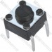 Тактова кнопка KFC-A06T-4.3, OFF-(ON), 4pin, 6х6х4.3мм