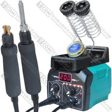 Станция для выжигания проф. YIHUA 939D-II, двойная, 48W (Max: 150W), 250-750°C + 20 насадок