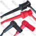 Шнур мультиметра банан-щуп крючок, силиконовый кабель 16AWG, 1м  (пара)