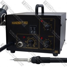 Паяльная станция 2в1 HandsKit 852, паяльник + компрессорный фен