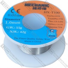 Припой Mechanic HX-T100 (Sn63/Pb37), диам.-1мм, 42гр.
