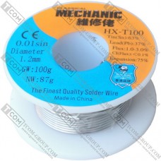 Припой Mechanic HX-T100 (Sn63/Pb37), диам.-1.2мм, 87гр.