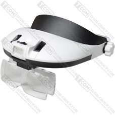 Лупа бинокулярная MG81001NC с LED подсветкой, 1X 1.5X 2X 2.5X 3.5X (3.7V аккум)