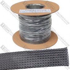 Оплётка кабельная WOER PET-04 (1/0,25*32), 2-7мм, чёрная, 100м