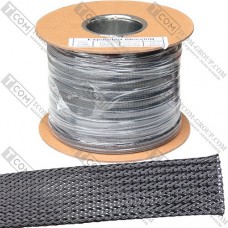 Оплётка кабельная WOER PET-12 (3/0,25*40), 8-20мм, чёрная, 100м