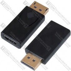 Переходник штекер Display Port - гнездо HDMI, gold pin
