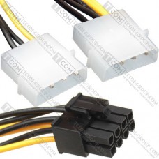 Кабель для видеокарт (8pin - 2x PCI-E (Molex)), 15см