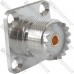 Гнездо UHF TCOM, с гайкой, монтажное квадратное, латунь Гнездо UHF TCOM, с гайкой, монтажное квадратное, латунь
