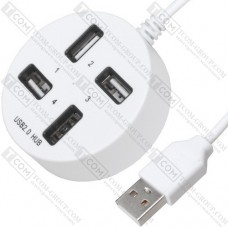USB HUB на 4 порта USB 2.0, белый (в блистере)